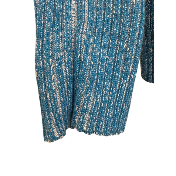Pilcro Blue Stripped Pull-Over Sweater with Side Slit Viscose/Cotton Blend Sz L - Picture 7 of 16